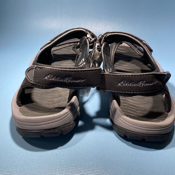 Mens EDDIE BAUER Atlas 2 Strap Adjustable Slingback Sandals 180362 BLack 12M - Picture 4 of 5